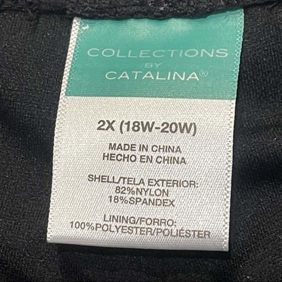 COLLECTIONS by CATALINA Black Swim Shorts Plus Size 2X (18W-20W) - Picture 5 of 7